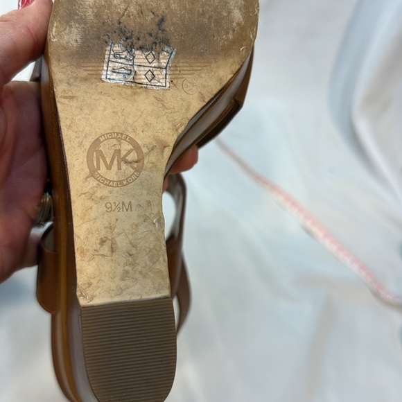 MICHAEL KORS, Josephine, Brown Leather Wedge Sandals, women, Sling Back, 9.5M - Picture 13 of 13